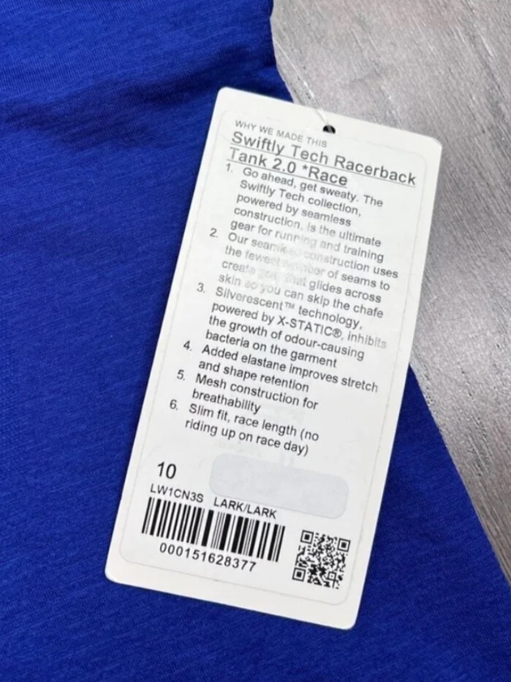 Lululemon NEW Swiftly Tech Racerback Tank Top 2.0 *Waist Length Larkspur - Picture 9 of 9
